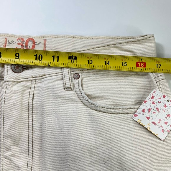 We The Free Free People Womens Laurel Canyon Flare Jeans Ivory High Rise 30 New - Picture 6 of 12